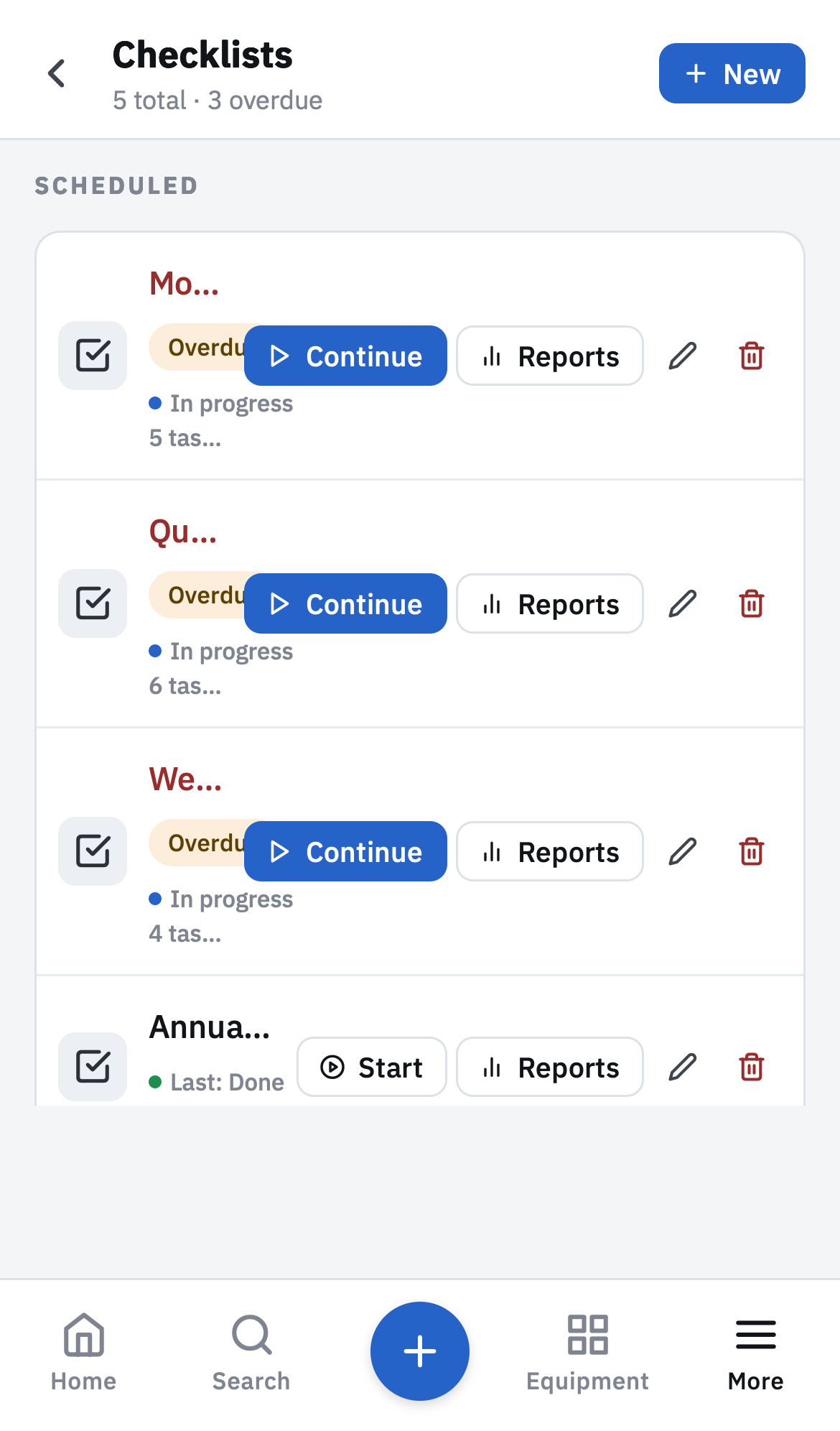 Checklists overview