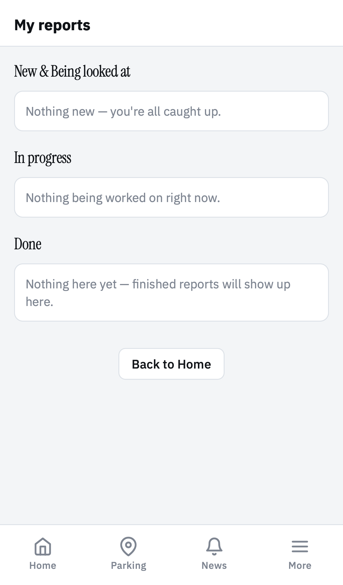 Resident my-reports tabbed list